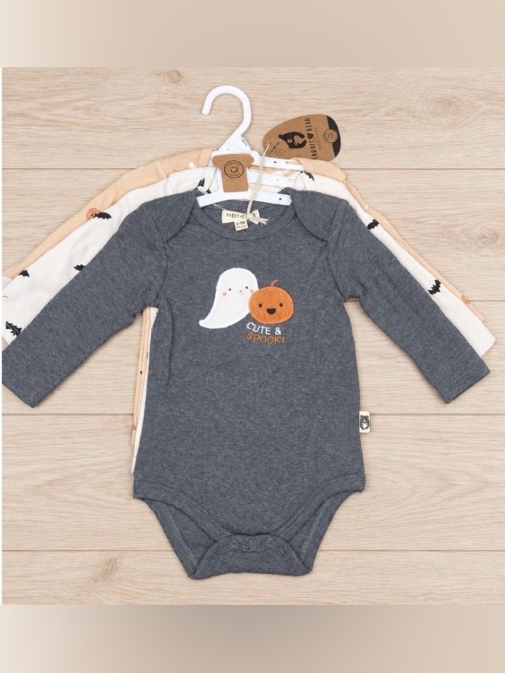 Rabbit Bear Organic Cotton
Halloween Bodysuit Set 3
Pack 3/6M Ghost Bat
Pumpkin